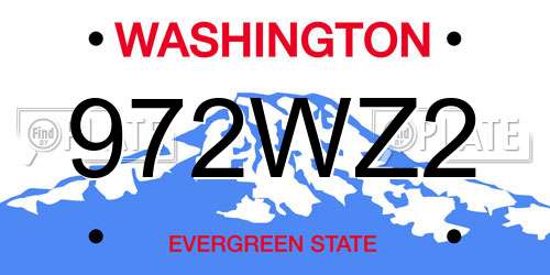 972WZ2 Washington License Plate