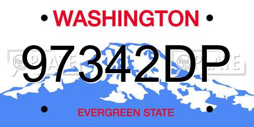 97342DP Washington License Plate