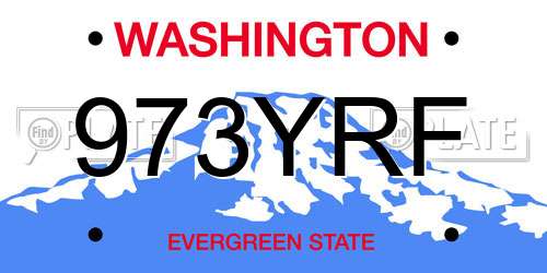973YRF Washington License Plate