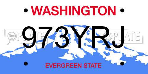 973YRJ Washington License Plate