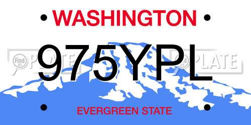 975YPL Washington License Plate