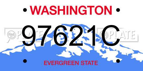 97621C Washington License Plate