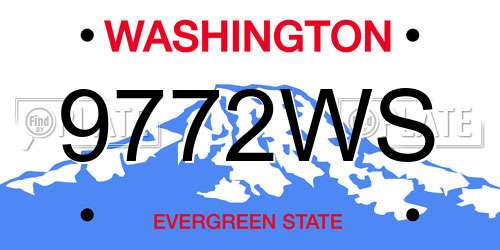 9772WS Washington License Plate