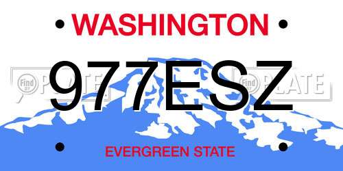 977ESZ Washington License Plate