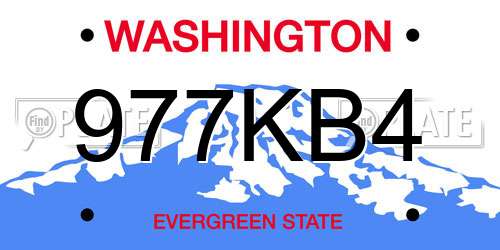 977KB4 Washington License Plate