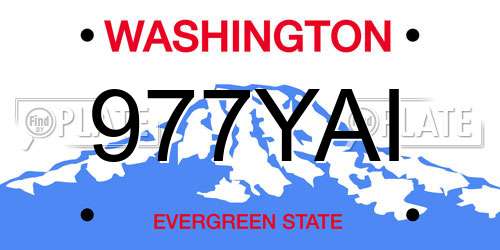 977YAI Washington License Plate
