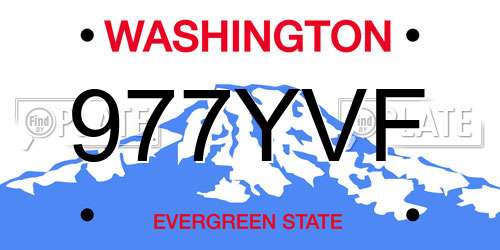 977YVF Washington License Plate