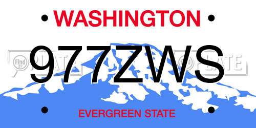 977ZWS Washington License Plate