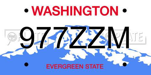 977ZZM Washington License Plate