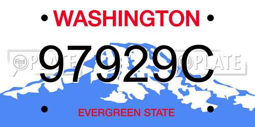 97929C Washington License Plate