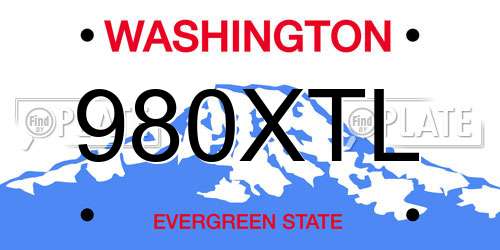 980XTL Washington License Plate