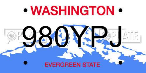 980YPJ Washington License Plate