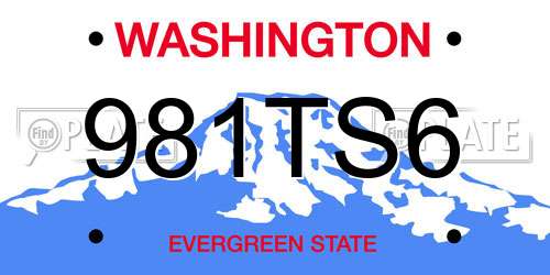 981TS6 Washington License Plate