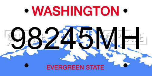 98245MH Washington License Plate