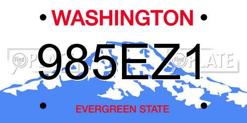 985EZ1 Washington License Plate