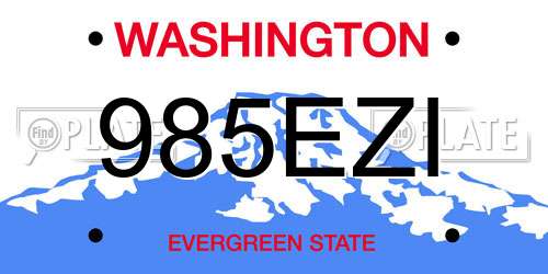 985EZI Washington License Plate
