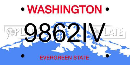 9862IV Washington License Plate
