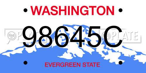 98645C Washington License Plate