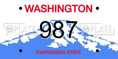 987 Washington License Plate