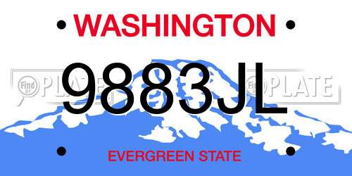 9883JL Washington License Plate