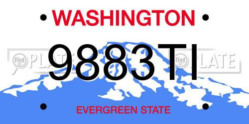 9883TI Washington License Plate
