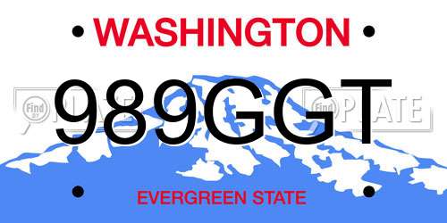 989GGT Washington License Plate