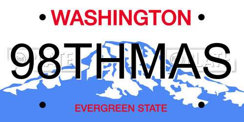 98THMAS Washington License Plate