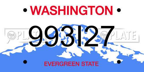 993I27 Washington License Plate