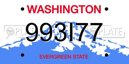 993I77 Washington License Plate
