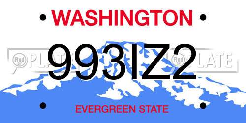 993IZ2 Washington License Plate