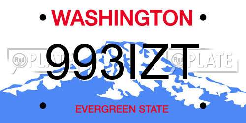 993IZT Washington License Plate
