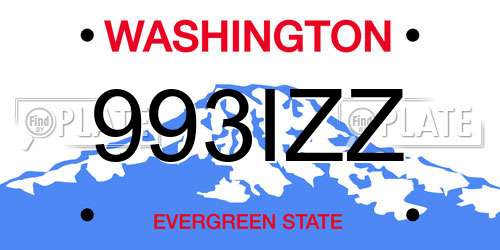 993IZZ Washington License Plate