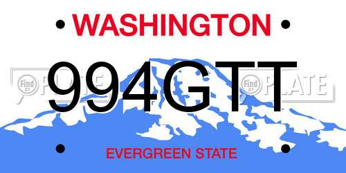 994GTT Washington License Plate