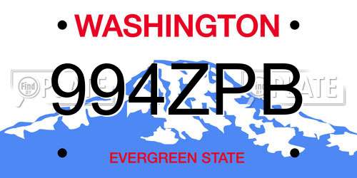 994ZPB Washington License Plate