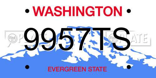 9957TS Washington License Plate