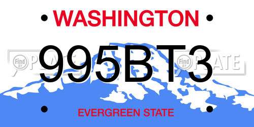 995BT3 Washington License Plate