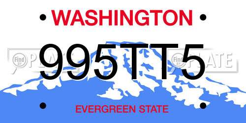 995TT5 Washington License Plate