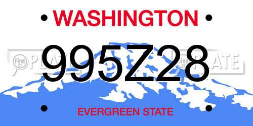 995Z28 Washington License Plate