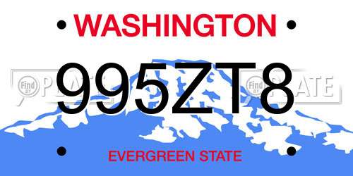 995ZT8 Washington License Plate