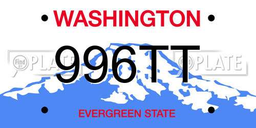 996TT Washington License Plate