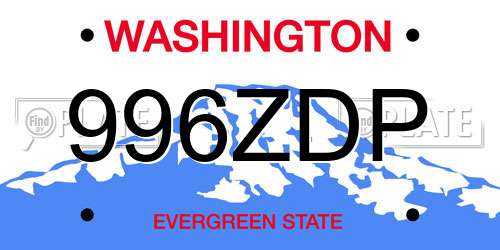 996ZDP Washington License Plate