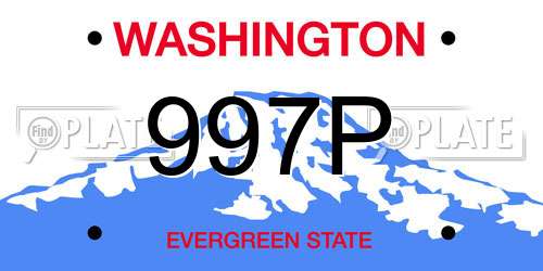 997P Washington License Plate