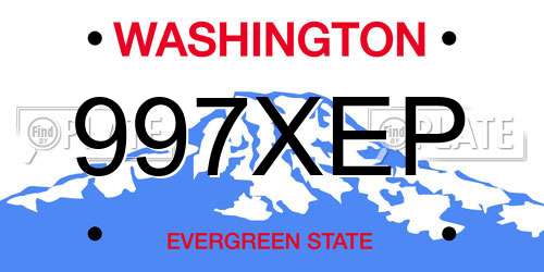 997XEP Washington License Plate