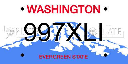 997XLI Washington License Plate