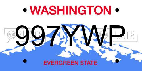 997YWP Washington License Plate