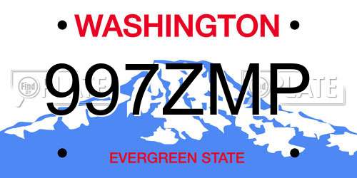 997ZMP Washington License Plate