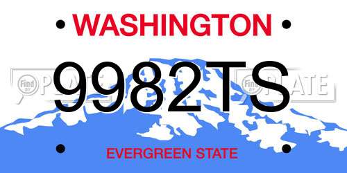 9982TS Washington License Plate