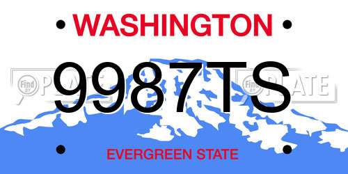 9987TS Washington License Plate