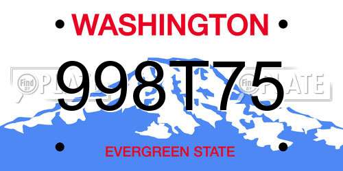 998T75 Washington License Plate