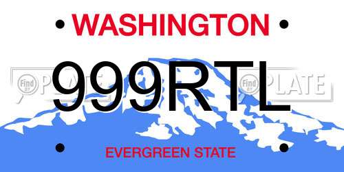 999RTL Washington License Plate